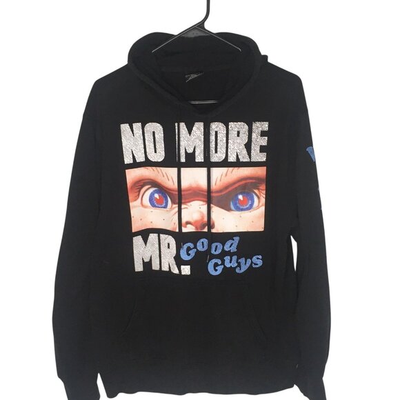 Chucky Hoodie Mens Large Horror Movie No More Mr. Good Guys Wanna Play Pullover - Picture 2 of 15